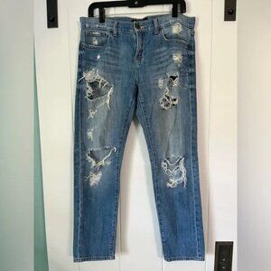 Lucky Brand Women's Distressed Blue Boyfriend Jeans